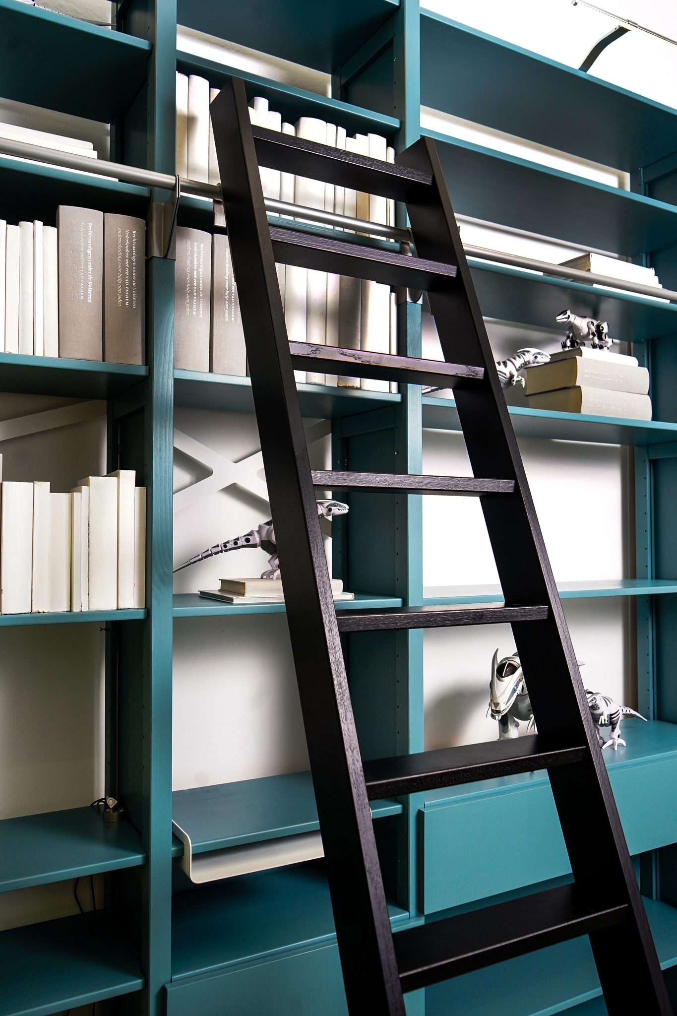 Bibliotheksleiter aus Eichenholz | Holzleitern.de