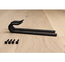 Schwarze Montagehaken gerade (Satz)