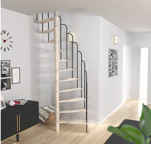 Saturne feststehend Raumspartreppe Saturne 60x120 cm/70x140 cm breit - schwarz