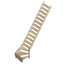 Cottage Medium feste Treppe viertelgewendelt breit Fichte - 70 cm breit