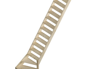 Cottage Medium feste Treppe viertelgewendelt breit Fichte - 70 cm