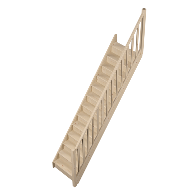 Tradi Eco feste Treppe gerade Kiefer - 80 cm breit