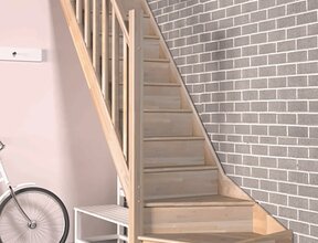 Tradi Eco feste Treppe Vierteldrehung Eiche - 80 cm