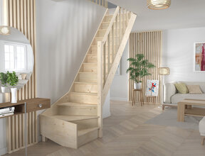 Tradi Eco feste Treppe Vierteldrehung Fichte - 80 cm