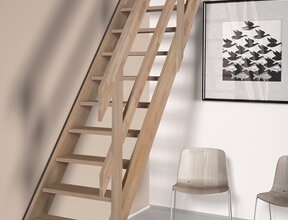 Ardennen feste Treppe gerade Eiche - 70 cm