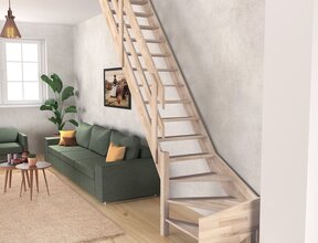 Ardennen feste Treppe Viertel Eiche - 70 cm