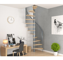 Sigma feststehende platzsparende spindeltreppe silbergrau