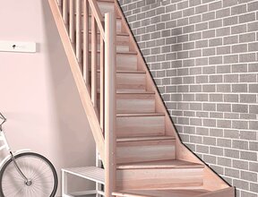 Tradi Eco feste Treppe viertelgewendelt Buche - 80 cm