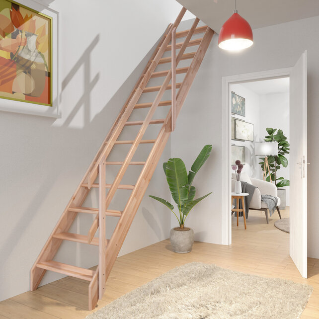 Cottage Junior feste Treppe gerade Buche - 65 cm breit