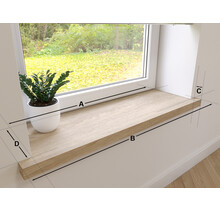 Maßgeschneiderte gerade Fensterbank mit Ohren