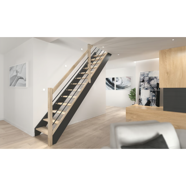 Liverpool gerade und breite eichentreppe - 80 cm