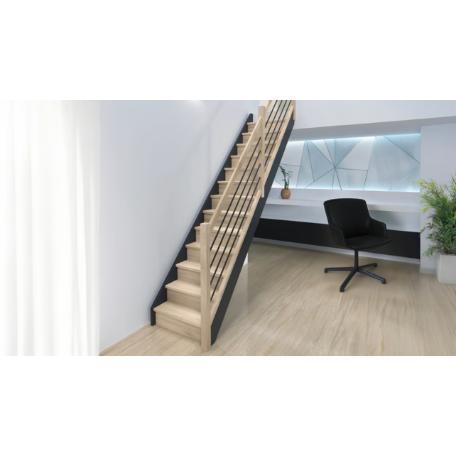 Liverpool gerade und breite eichentreppe - 80 cm