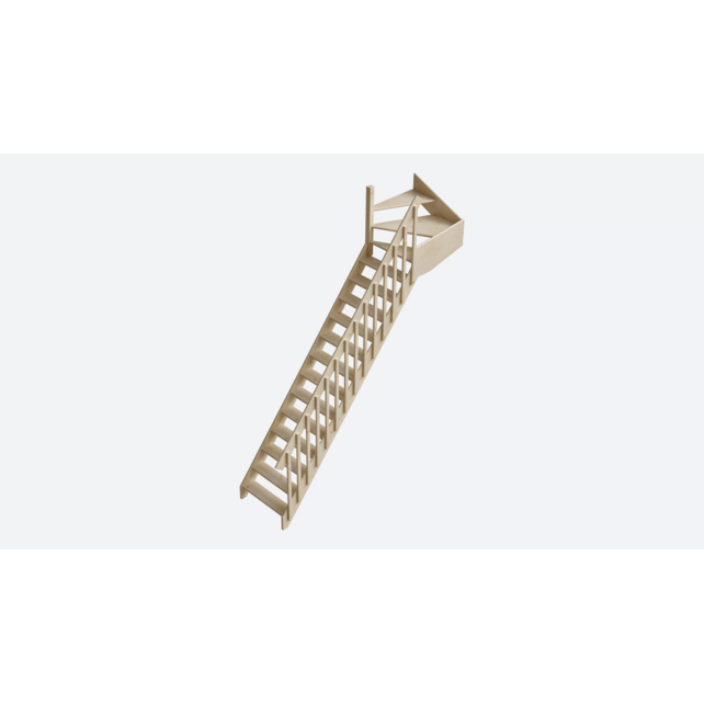 Cottage Große feste Treppe viertelgewendelt extra breit Fichte - 80 cm breit