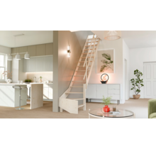 Cottage Junior feste Treppe Viertelgewendelte Fichte - 65 cm breit