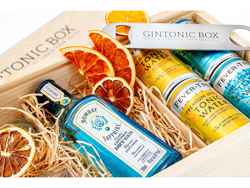 Bombay Sapphire gin giftbox met glazen