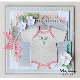 Marianne Design Stencils, Eline's Baby Onesie with Hanger with Video Instructions