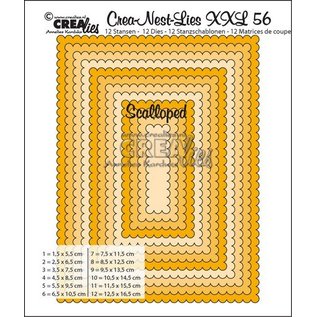 Crealies und CraftEmotions Punching template: XXL wavy rectangles