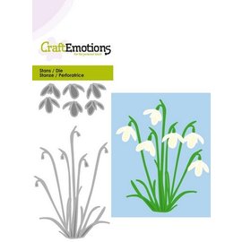 Crealies und CraftEmotions Punching template: snowdrops