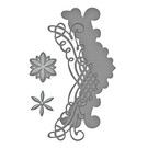 Spellbinders und Rayher Stanzschablonen: filigrane Bordüre + Blumen