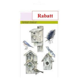 Craftemotions Timbres clairs, A6 - maisons d'oiseaux botanique été