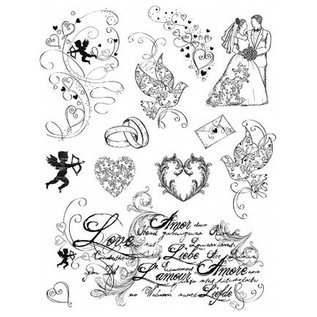 VIVA DEKOR (MY PAPERWORLD) Transparent stamps, theme: love, wedding