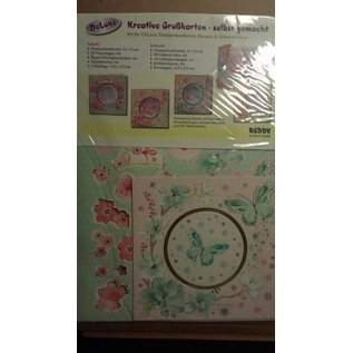 BASTELSETS / CRAFT KITS cartes Passepartout avec des fleurs et des cartes de papillon: Bastelpackung