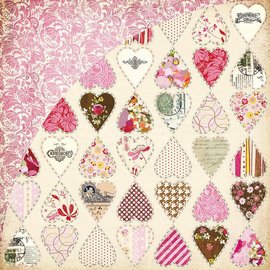 Designer Papier Scrapbooking: 30,5 x 30,5 cm Papier Booth Embrasser, briseur de coeur, Kis-3554, 30,5 x 30,5 cm