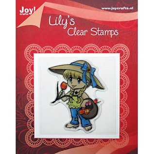 Clear stamps, "Lily with a basket of tulips"