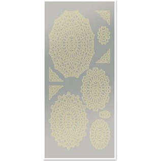 STICKER / AUTOCOLLANT Stickers, doilies, fans, gold leaf, silver mirror, size 10x23cm - Copy