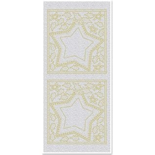 STICKER / AUTOCOLLANT Stickers, Big Star windows, pearl, gold, silver pearl, size 10x23cm