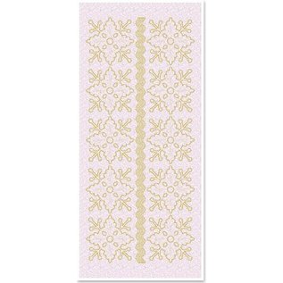 STICKER / AUTOCOLLANT Adesivi Glitter ornamenti floreali 1, in oro bianco-glitter, 10x23cm formato