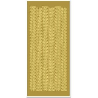 STICKER / AUTOCOLLANT Pegatinas, bordes de encaje, amplia, oro, oro, tamaño 10x23cm