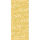 STICKER / AUTOCOLLANT Sticker, Küken & Osterglocke, gold-perlmutt-gold, Format 10x23cm