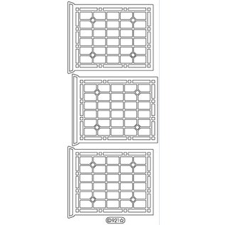 STICKER / AUTOCOLLANT Sticker décoratif, fenêtre, contour, or 10x23cm