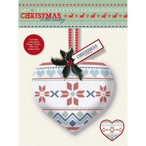 Komplett Sets / Kits Cross Stitch Heart Decoration Kit - Kerstmis in het Land - Fair Is Komplett Sets / Kits Cross Stitch Heart Decoration Kit - Kerstmis in het Land - Fair Is