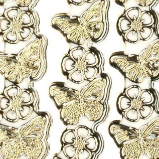 STICKER / AUTOCOLLANT Ziersticker, "butterflies", gold / gold