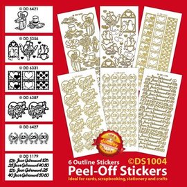 STICKER / AUTOCOLLANT Set mit 6 Ziersticker, gold