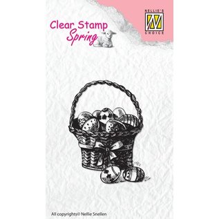 Nellie Snellen stamp Transparent: Panier avec des oeufs de Pâques