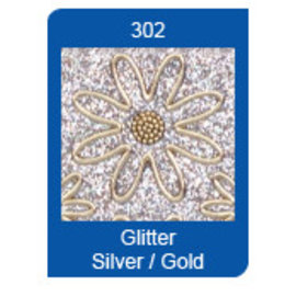 STICKER / AUTOCOLLANT Micro Glitter Stickers, lijnen, zilver / goud