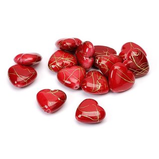 Embellishments / Verzierungen Corazones, rojo, 1,5 cm, 24pcs en una bolsa de plástico.