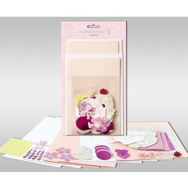 KARTEN und Zubehör / Cards Juegos de cartas para ser personalizados, "rosa", para 4 tarjetas, tamaño 11,5 x 21 cm y 11,5 x 17 cm