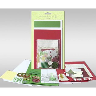 BASTELSETS / CRAFT KITS Set di carte da personalizzare, "inverno", di 4 carte, dimensioni 11,5 x 21 cm e 11,5 x 17 cm