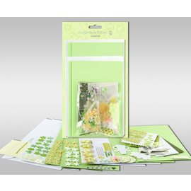 KARTEN und Zubehör / Cards Set di carte da personalizzare, "Primavera", per 4 carte, dimensioni 11,5 x 21 cm e 11,5 x 17 cm