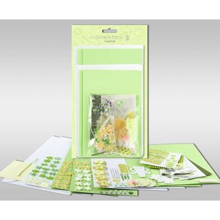 KARTEN und Zubehör / Cards Kartensets zum Selbstgestalten, "Spring", für 4 Karten, Grösse 11,5 x 21 cm und 11,5 x 17 cm