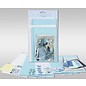 KARTEN und Zubehör / Cards Set di carte per essere personalizzato, "cuori azzurri", per 4 carte, dimensioni 11,5 x 21 cm e 11,5 x 17 cm