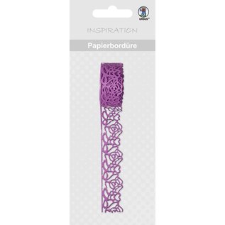 Embellishments / Verzierungen Papierbordüre, "pink", 16 mm, self-adhesive, 200 cm
