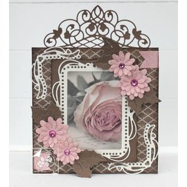 Punching and embossing templates: decorative frame with Rounded ends corner