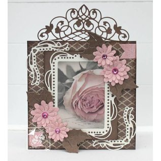 Ponsen en embossing sjablonen: decoratieve frame met afgeronde uiteinden hoek