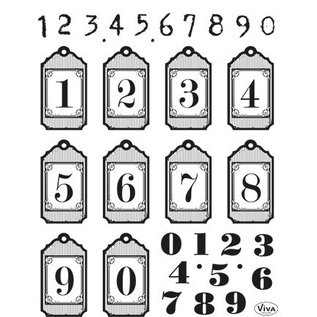 VIVA DEKOR (MY PAPERWORLD) Transparentes de cupones: etiquetas colgantes con los números