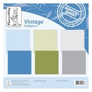 Designer Papier Scrapbooking: 30,5 x 30,5 cm Papier colori vintage A, 6 fogli, fronte-retro, università, 240 gr